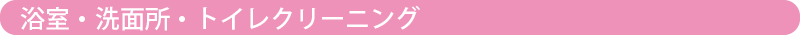浴室・洗面所・トイレクリーニング